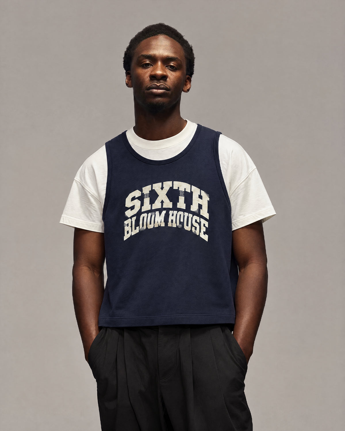 Sixth Bloom House Layered Tanktop Tee Navy – photo 2