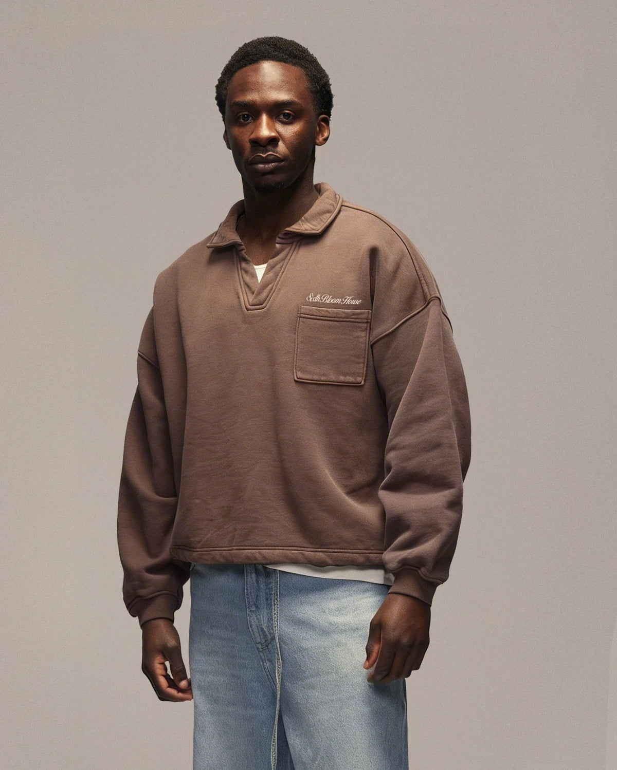 Sixth Bloom House Polo Sweat Brown – front view