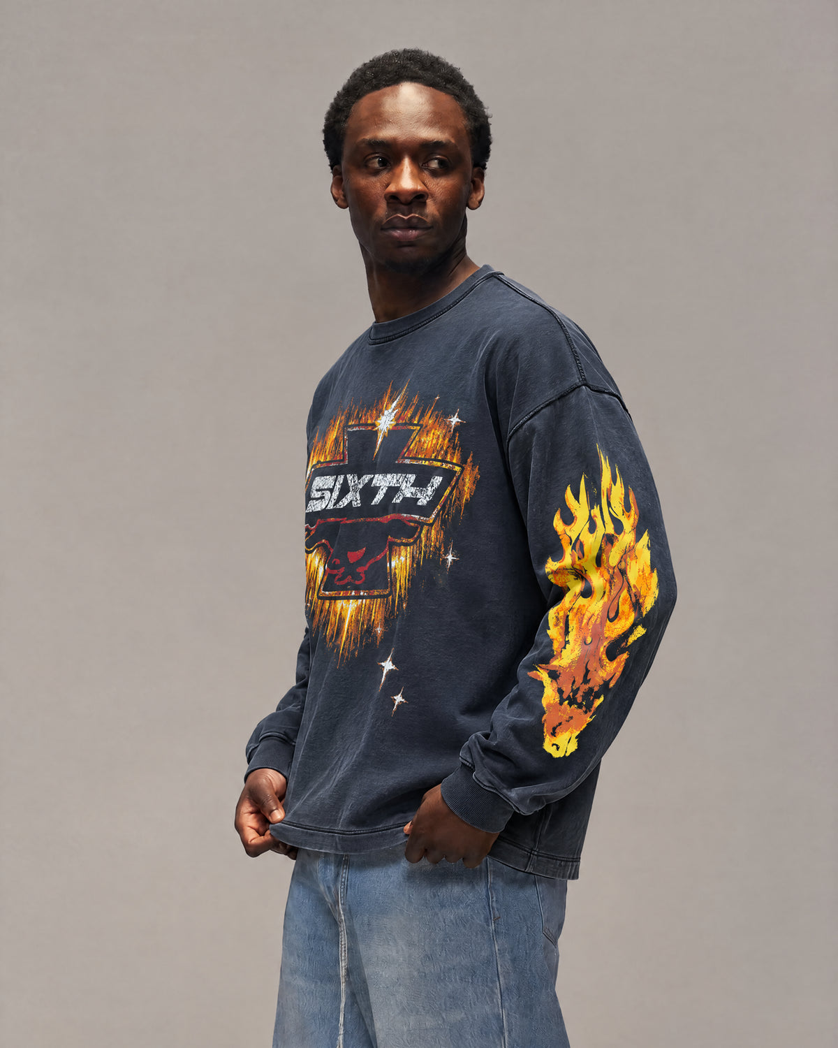 Sixth Bloom House Flame Cross Longsleeve Black – photo 2