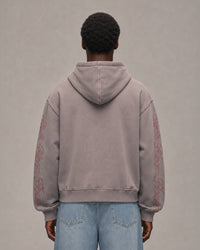 Outline Logo Zip Hoodie Grey