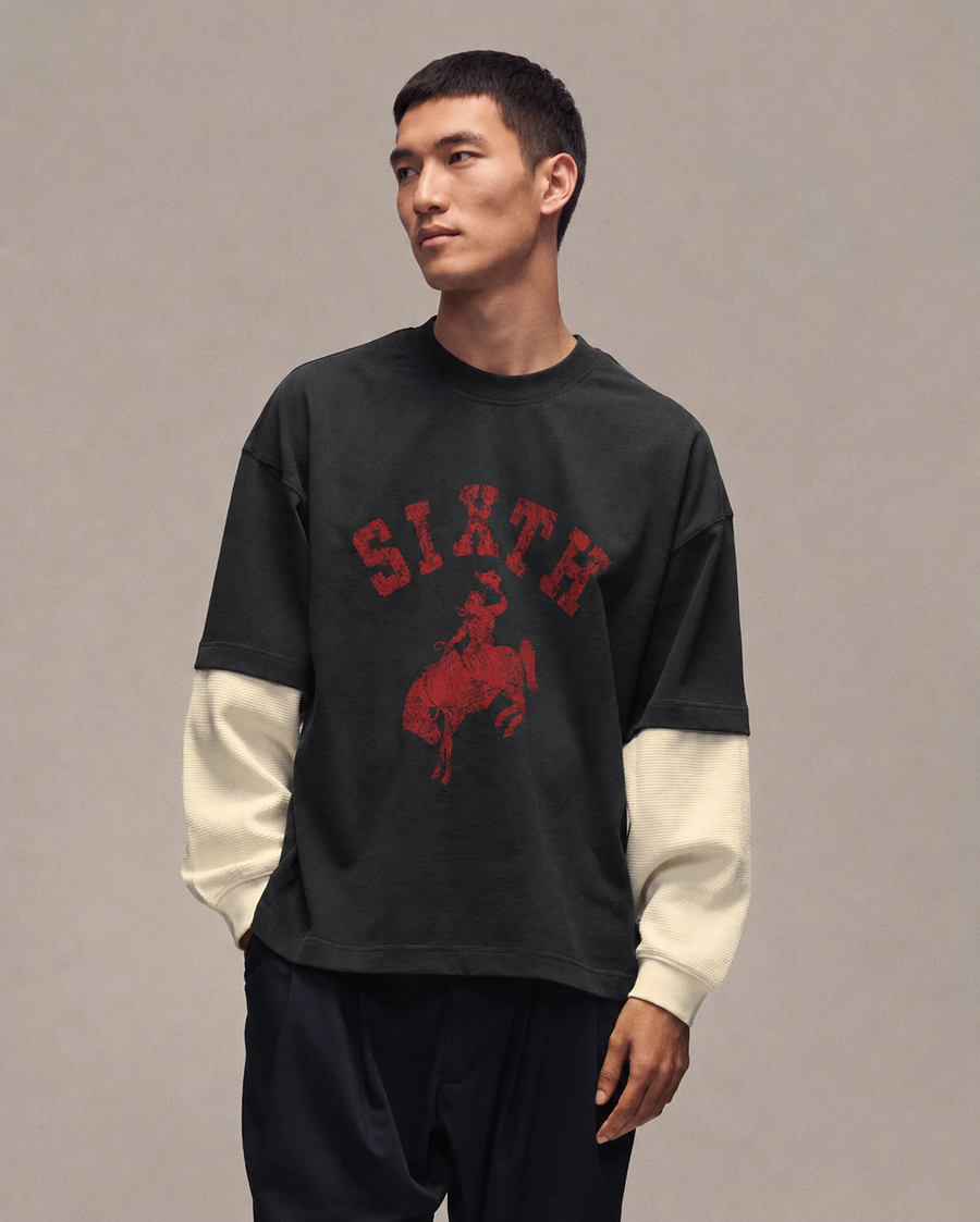 Sixth Bloom House Sixth Layered Longsleeve Black worn by model