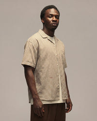 Brown Check Short Sleeve Shirt