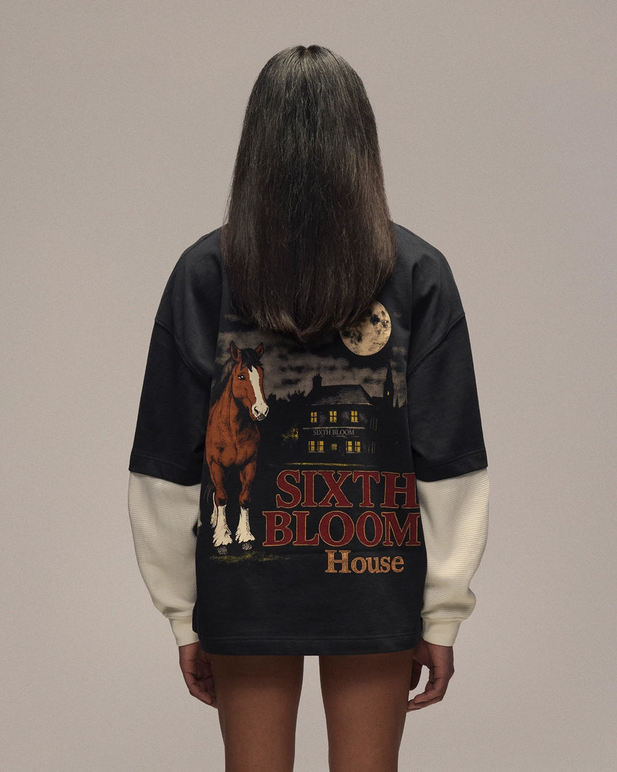 Sixth Bloom House Horse Layered Longsleeve Black worn by model