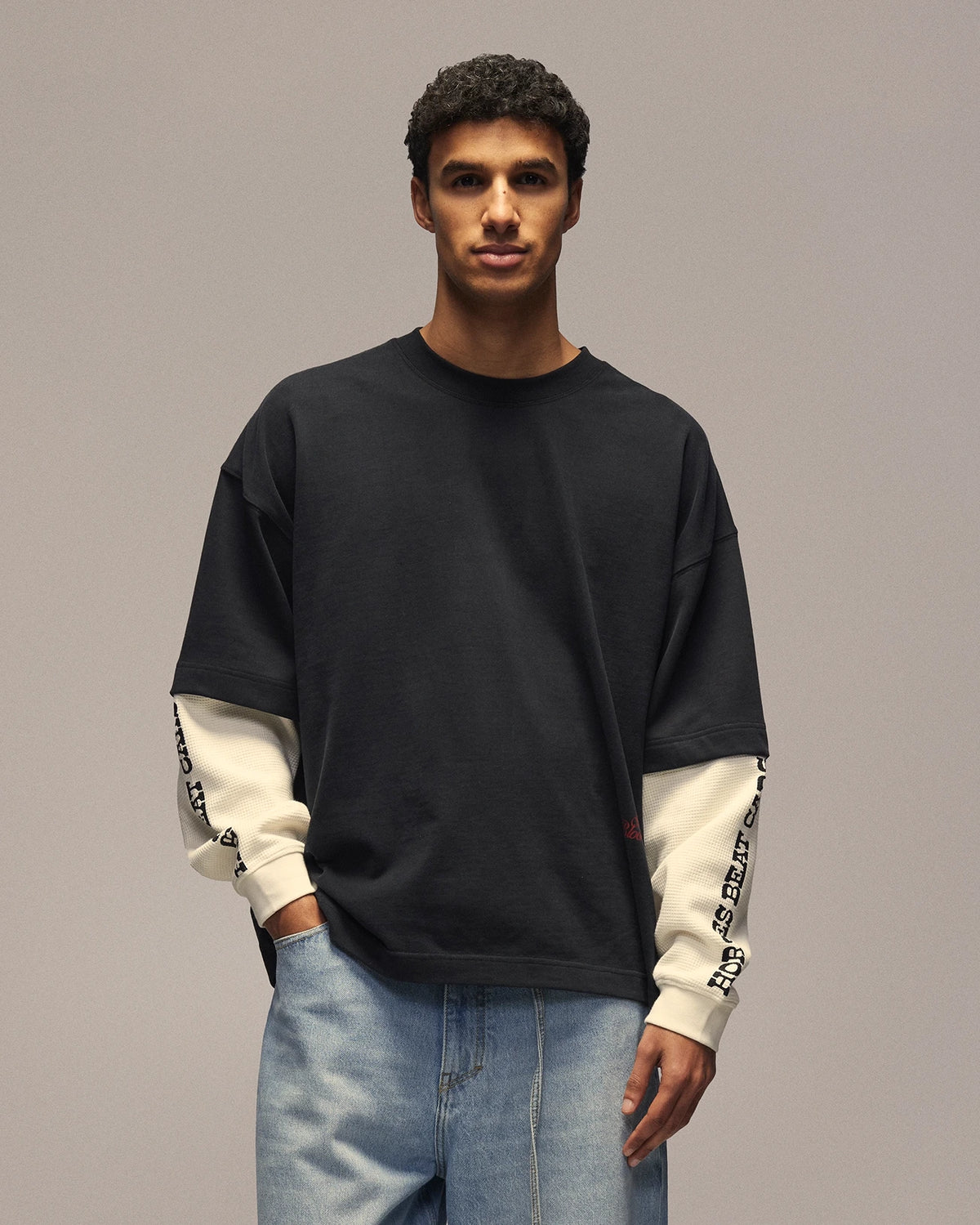 Sixth Bloom House Horse Layered Longsleeve Black – front view