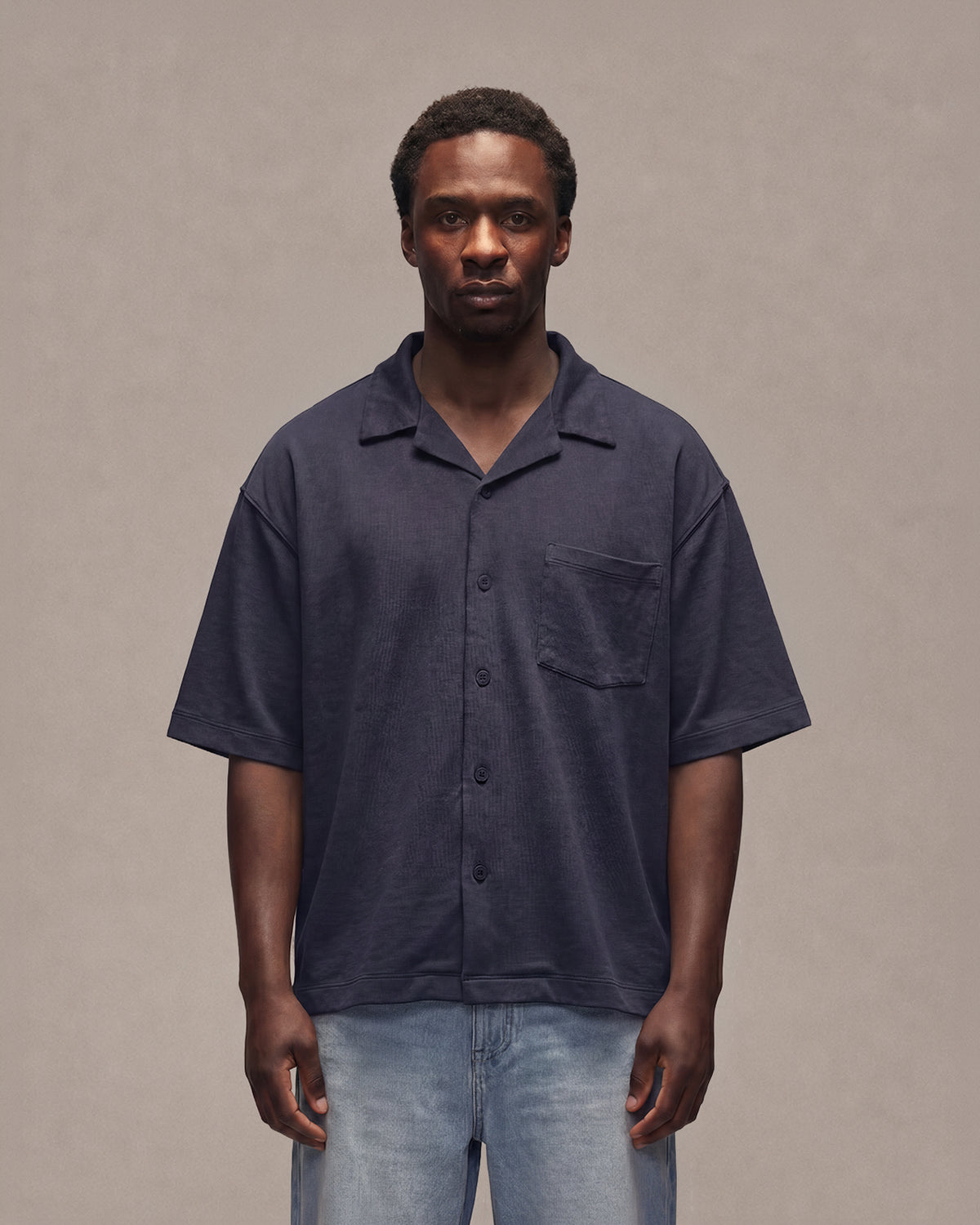 Sixth Bloom House Jersey SS Shirt Navy – front view