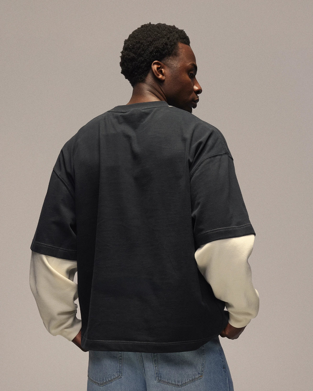 Sixth Bloom House Layered Basic Longsleeve Black – back view