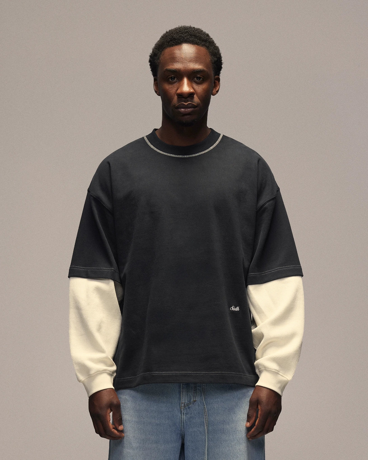 Sixth Bloom House Layered Basic Longsleeve Black – front view
