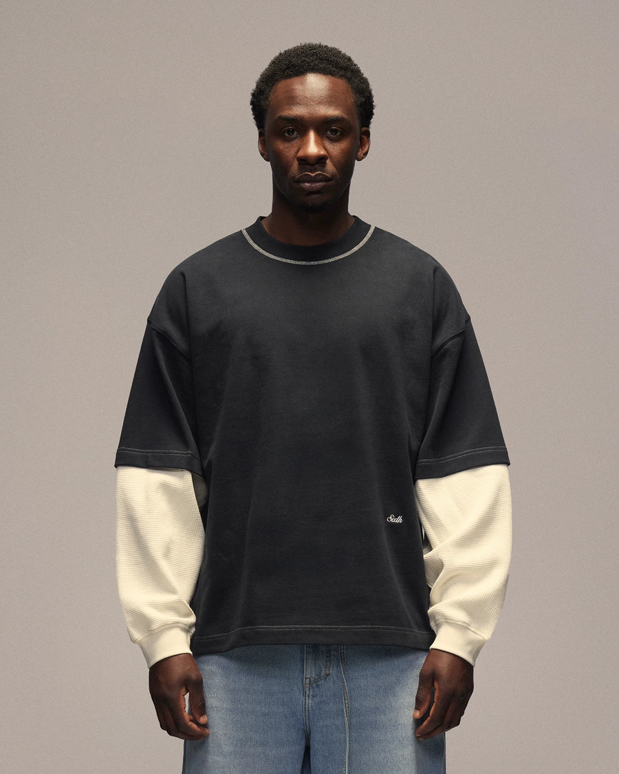 Sixth Bloom House Layered Basic Longsleeve Black worn by model
