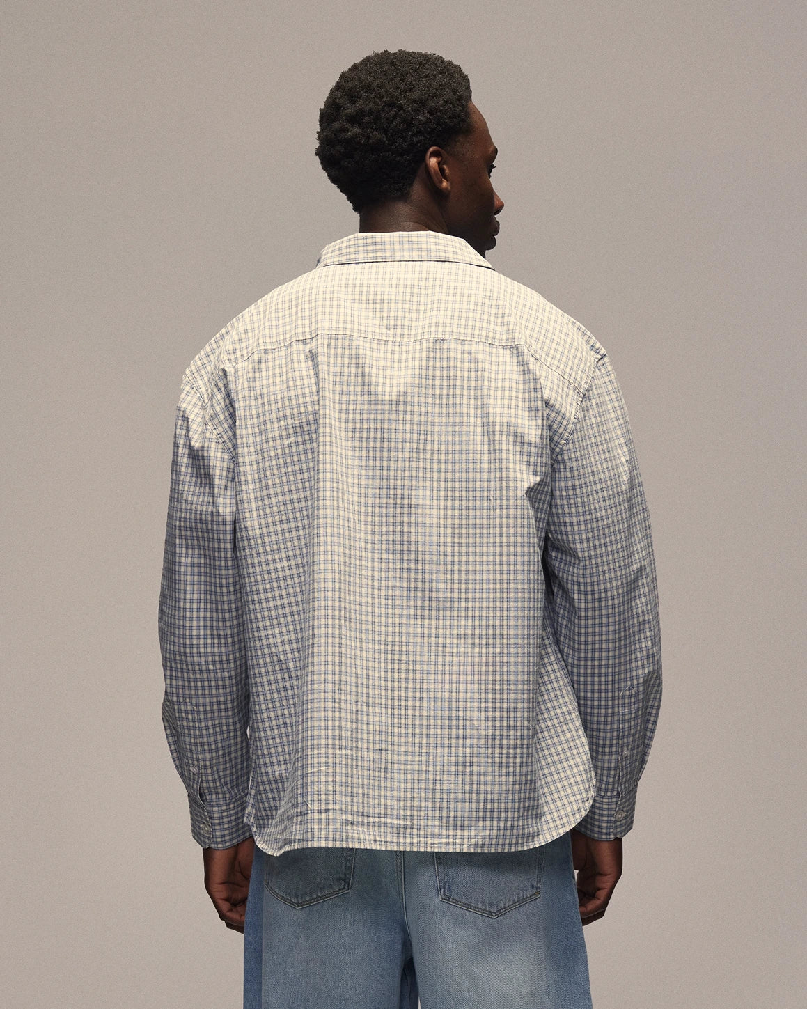 Sixth Bloom House Blue Check Shirt – back view