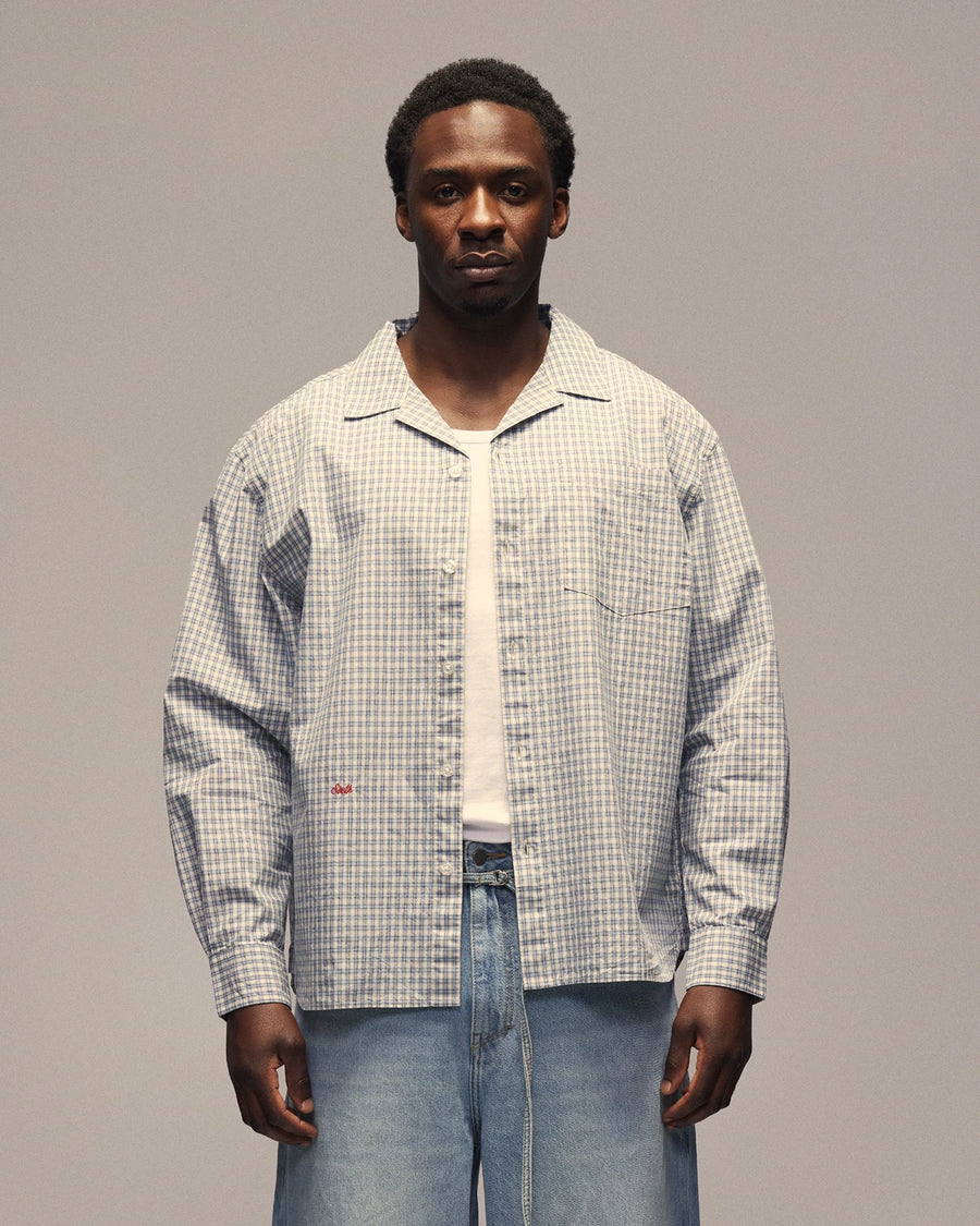 Sixth Bloom House Blue Check Shirt – front view