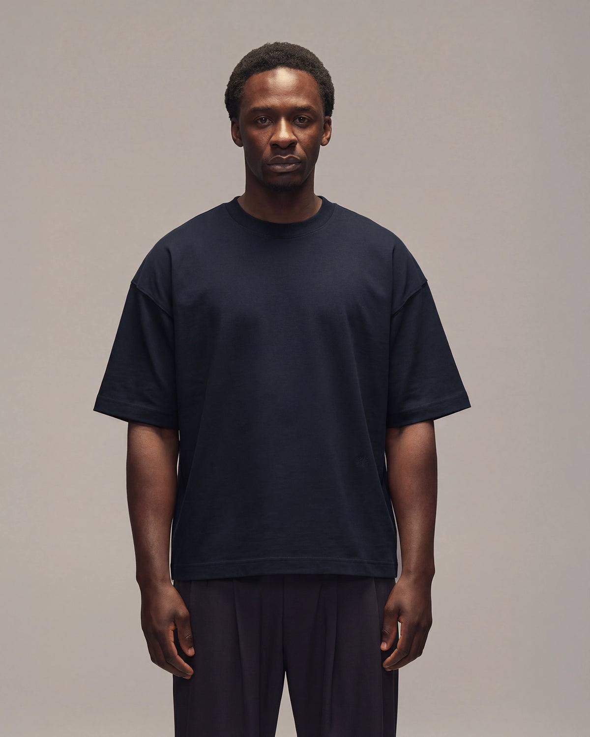 Sixth Bloom House Logo Blank T-Shirt Navy, front view