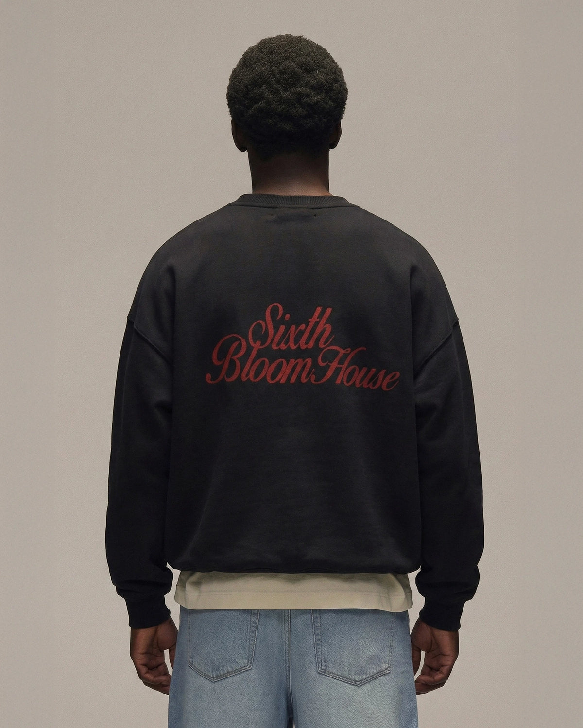 Sixth Bloom House Logo Crewneck Black – back view