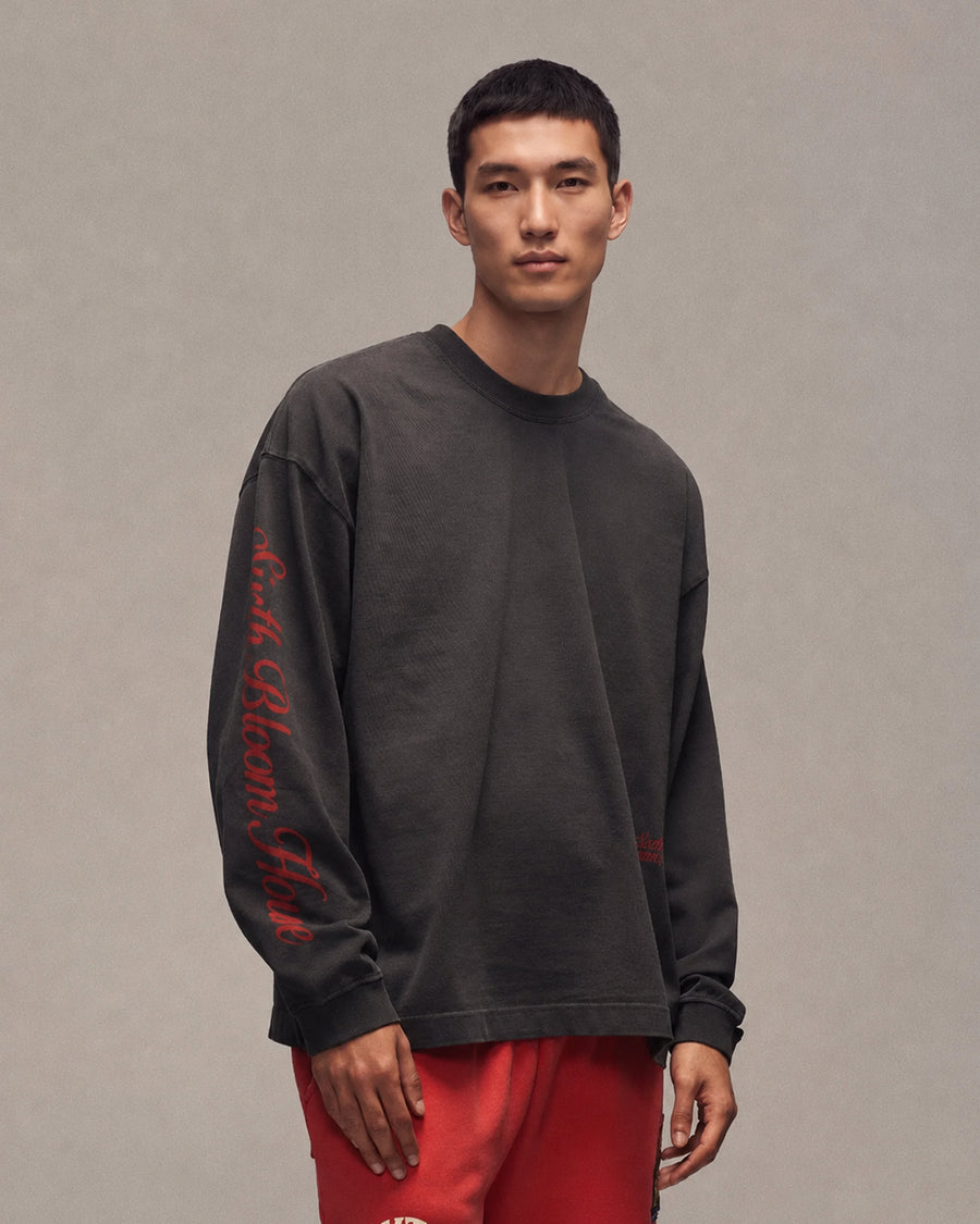 Sixth Bloom House Logo Heavy Longsleeve Black worn by model