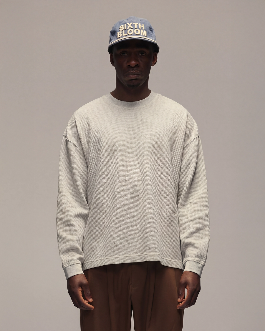 Sixth Bloom House Waffle Blank Longsleeve Grey worn by model