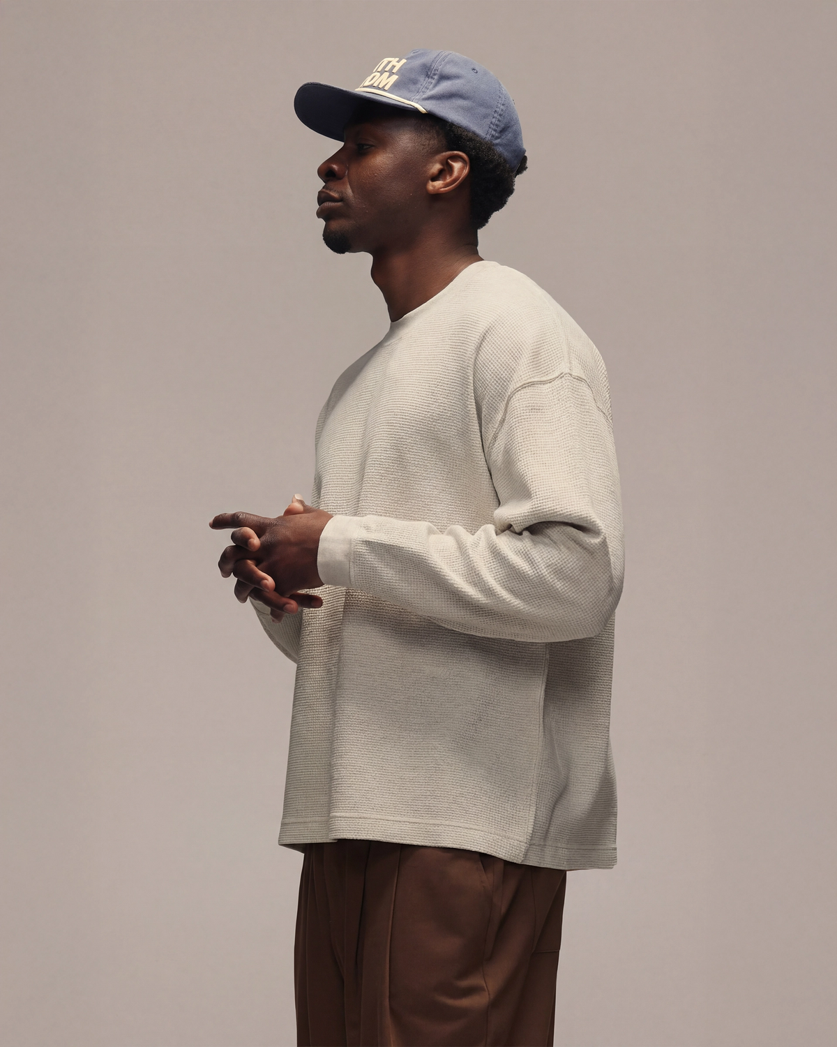 Sixth Bloom House Waffle Blank Longsleeve Grey – side view