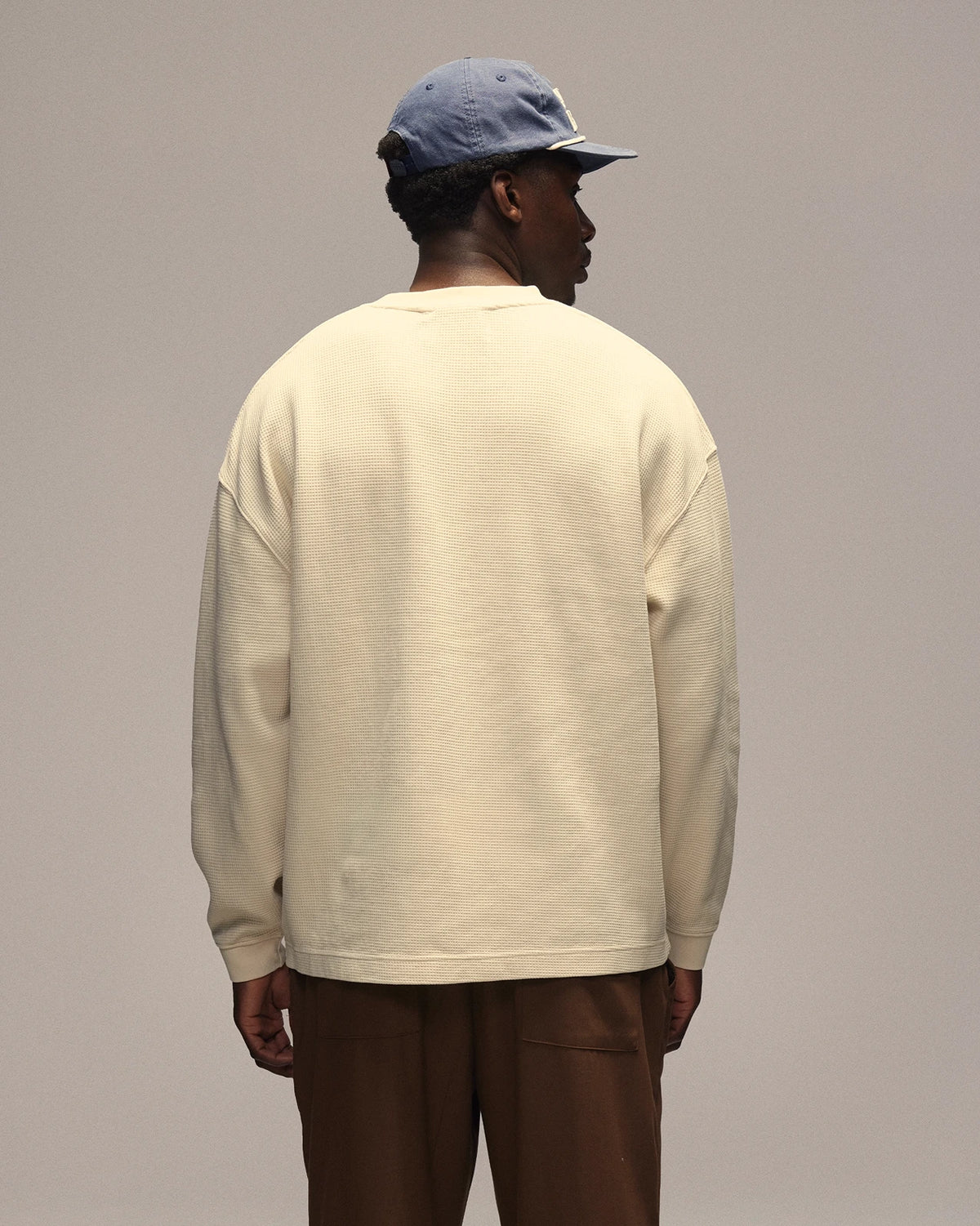 Sixth Bloom House Waffle Blank Longsleeve Off-White – back view