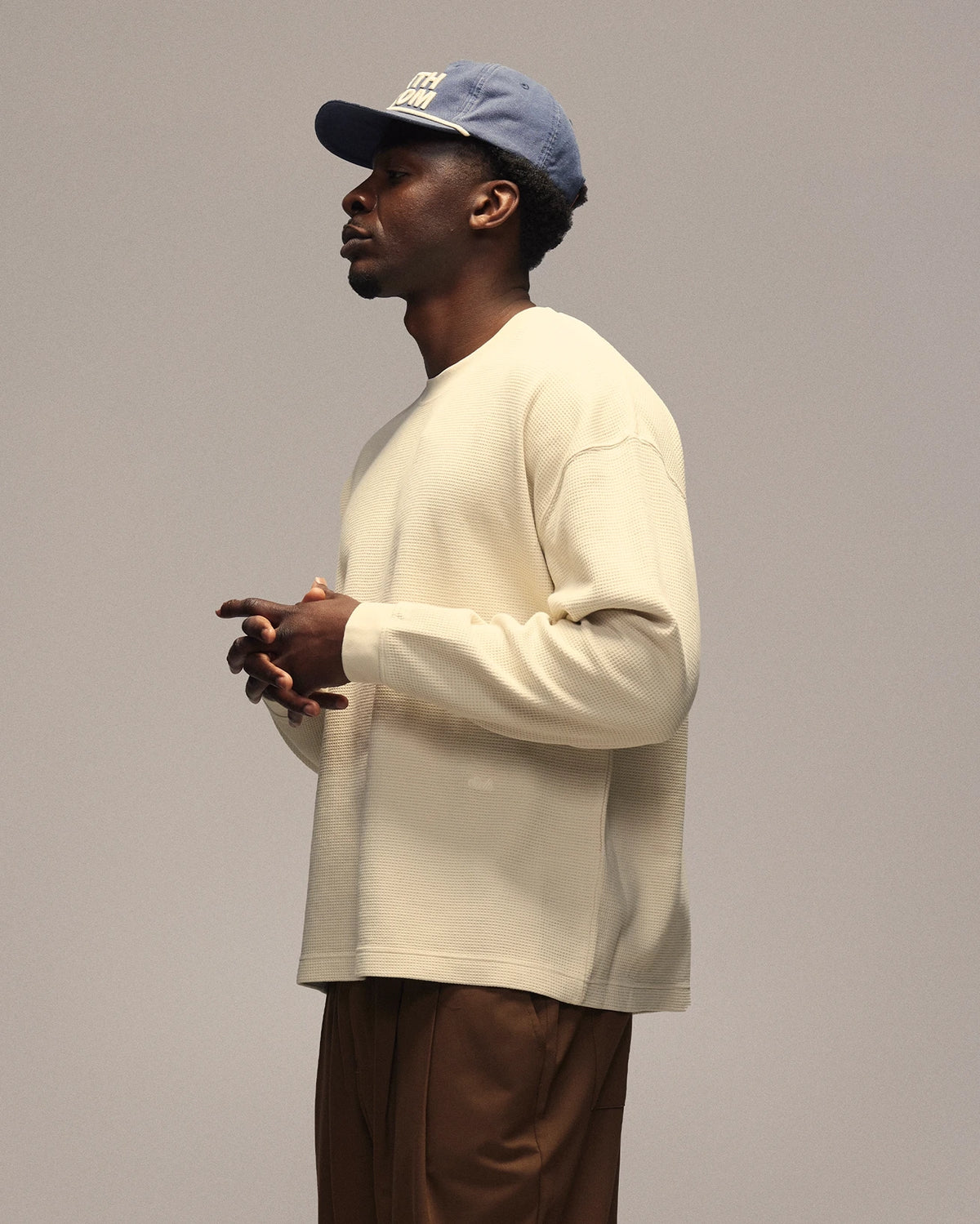 Sixth Bloom House Waffle Blank Longsleeve Off-White – side view