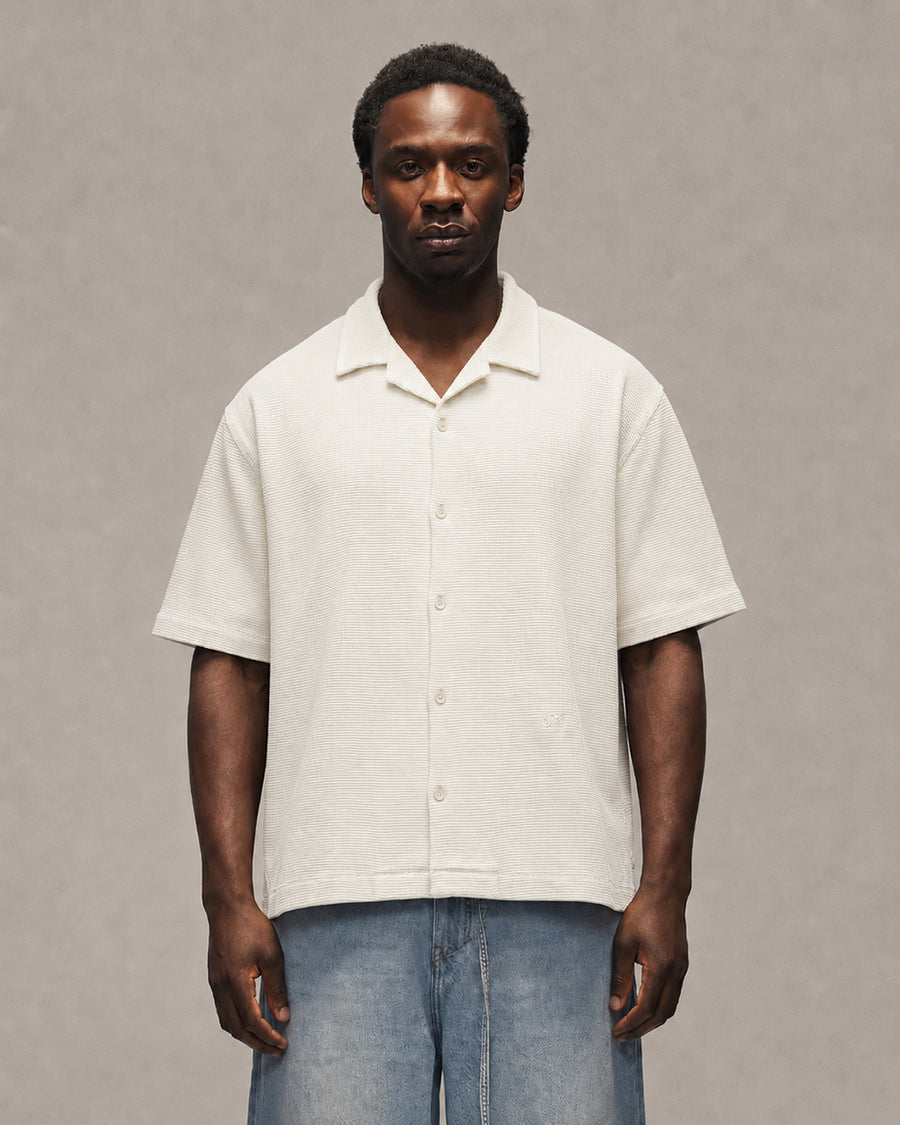 Sixth Bloom House Waffle SS Shirt Off-White – front view