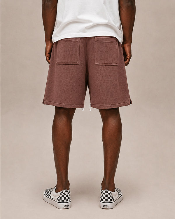 Sixth Bloom House Waffle Short Brown – back view