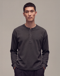 Ribbed Henley Black