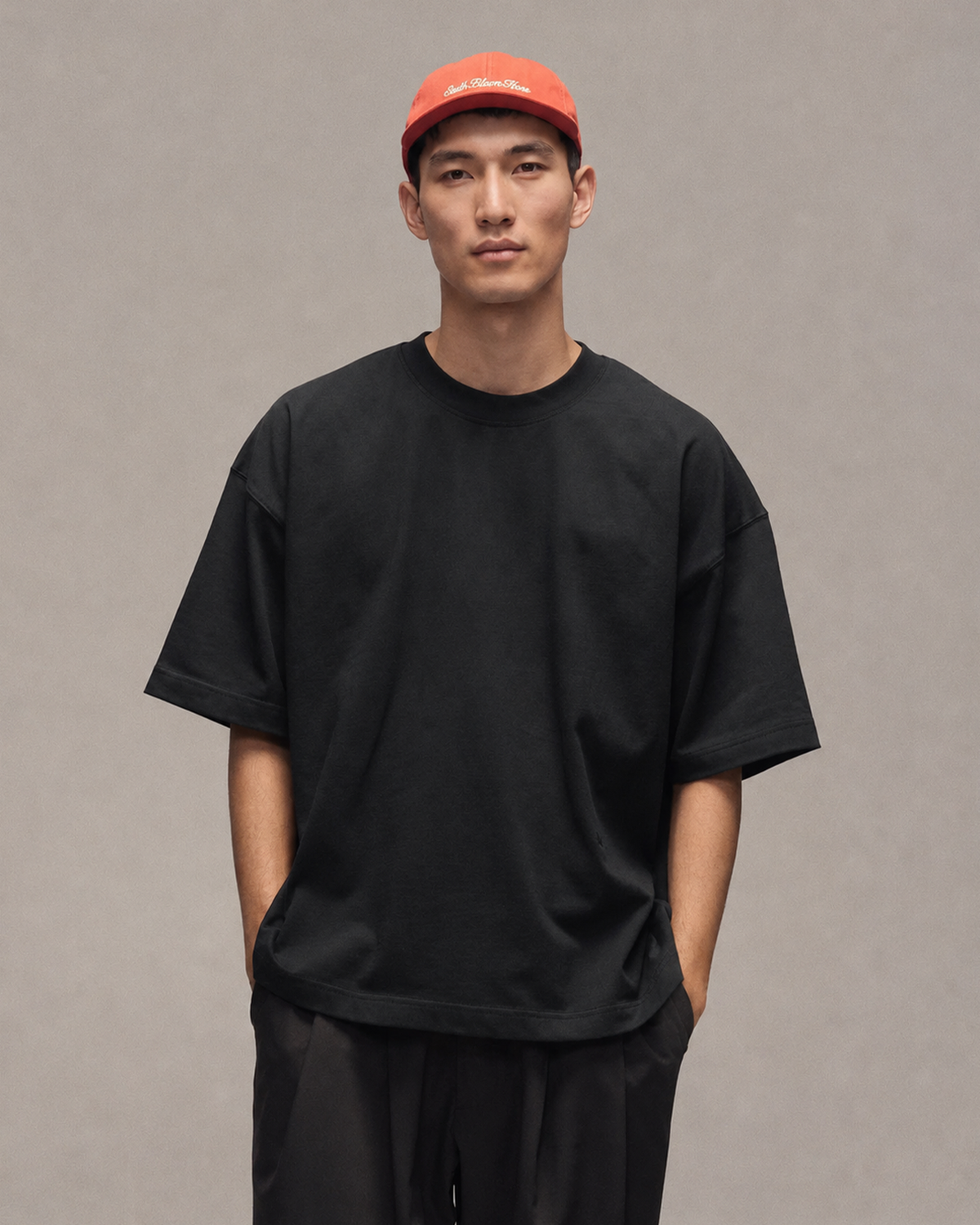 Sixth Bloom House Logo Blank T-Shirt Black – front view