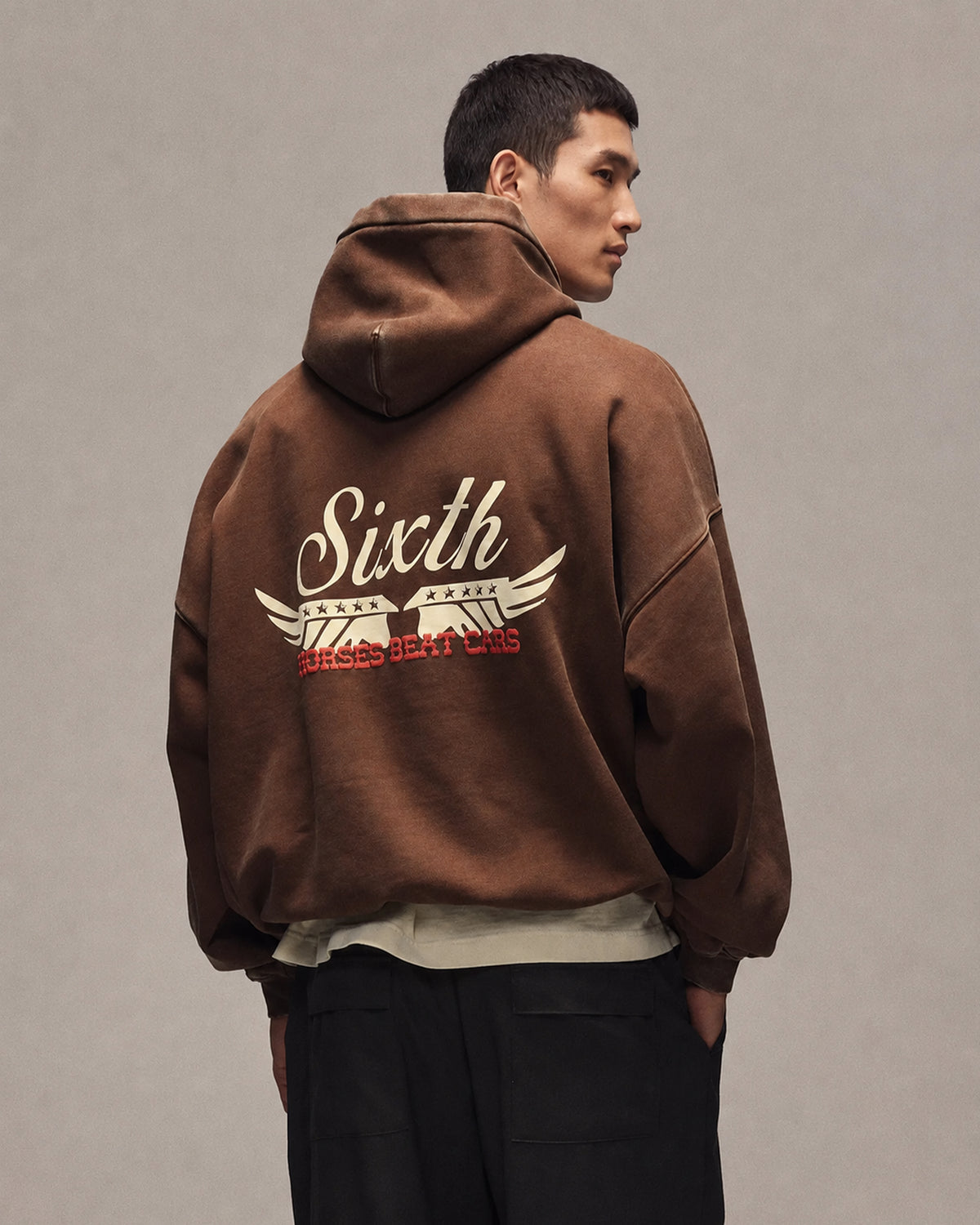 Sixth Bloom House Badge Hoodie Brown – back view