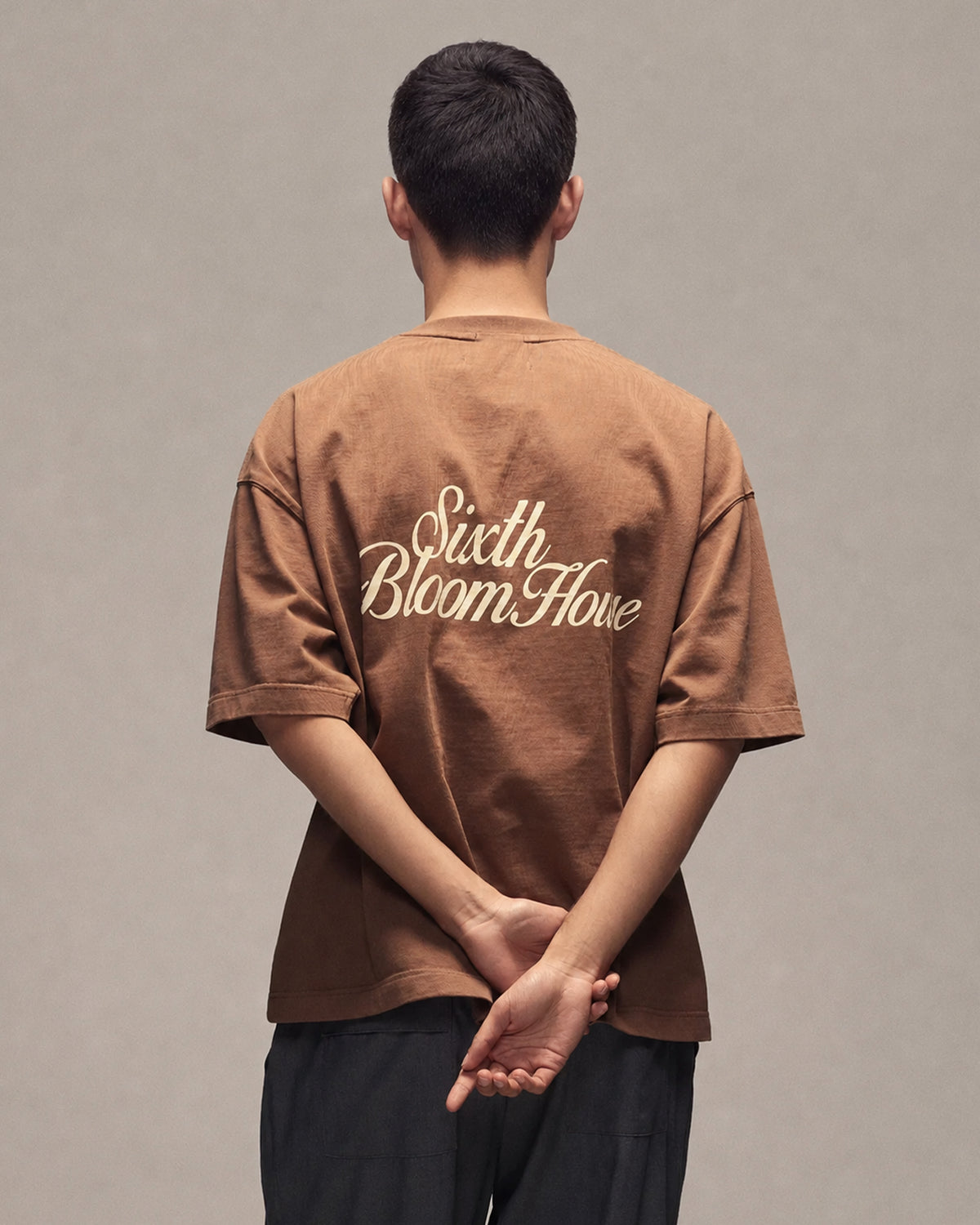 Sixth Bloom House Logo Seasonal T-Shirt Brown – back view