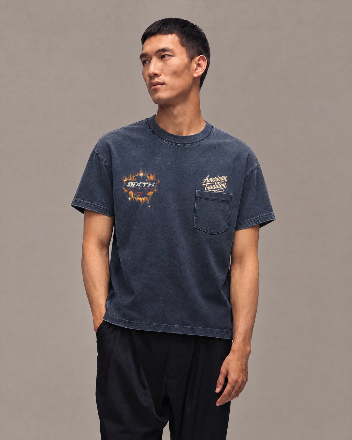 Sixth Bloom House Pocket Flame Cross Tee Black – photo 2