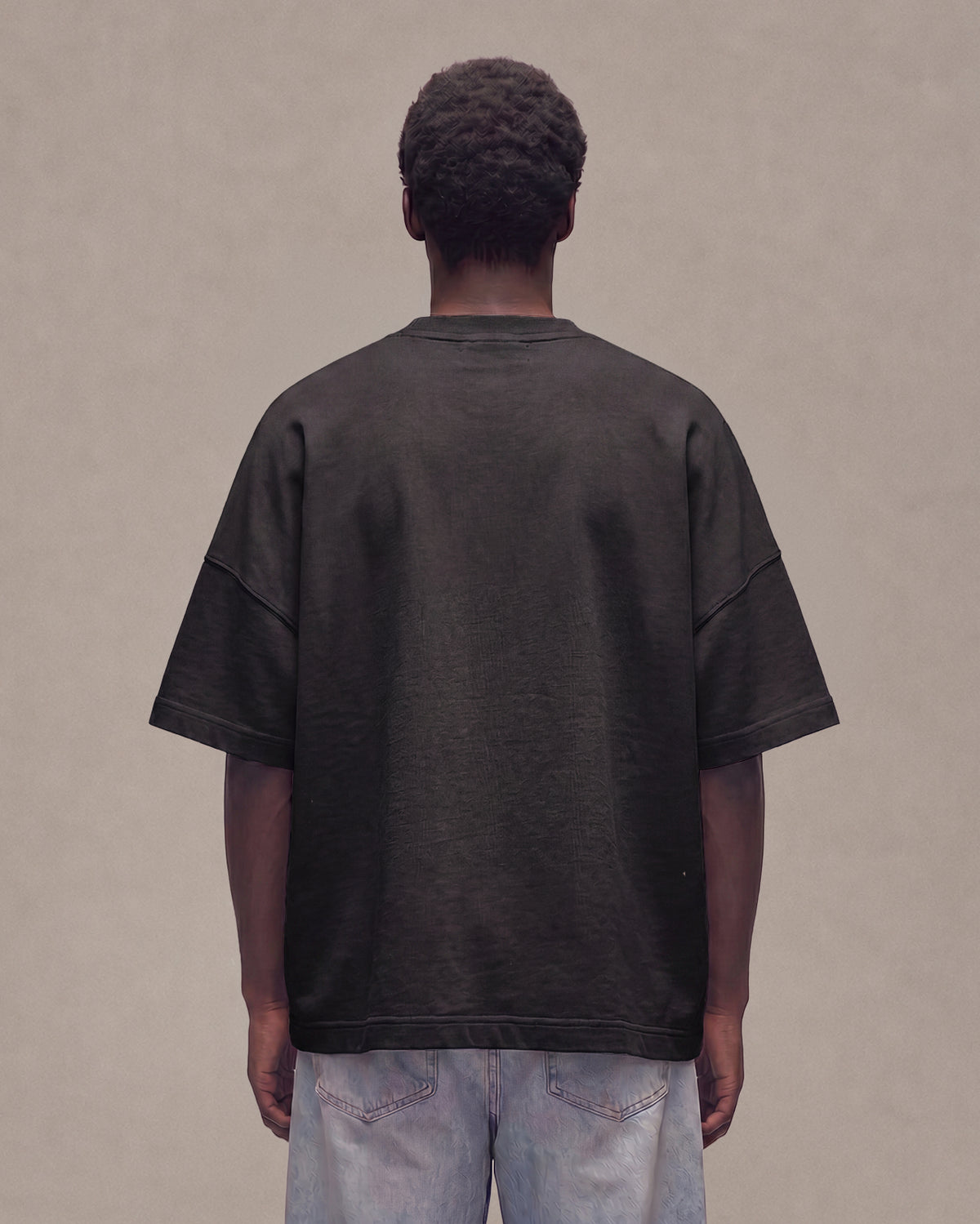 Sixth Bloom House Blank Boxy T-Shirt Black – front view 2
