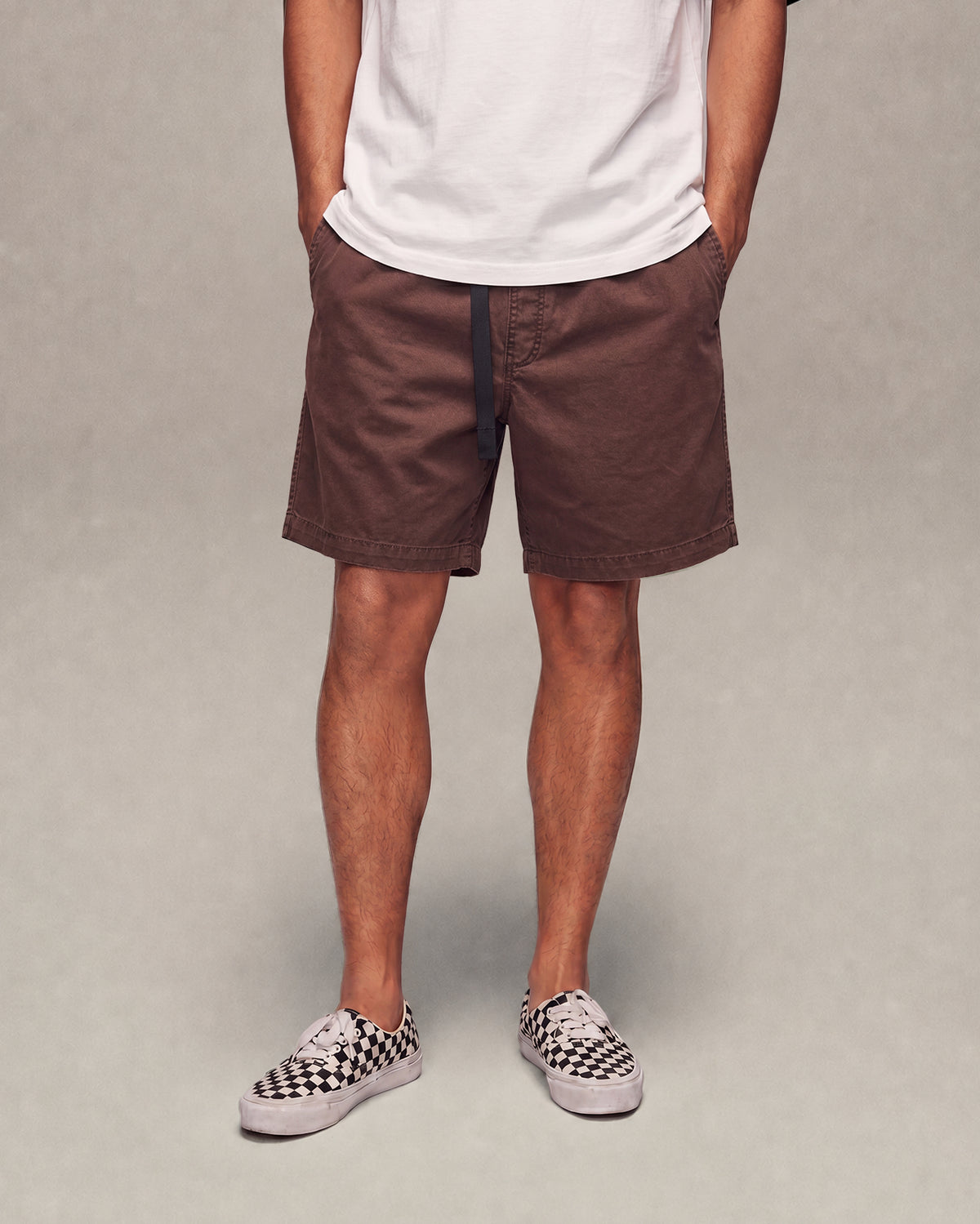 Sixth Bloom House Cotton Twill Belt Shorts Brown – front view