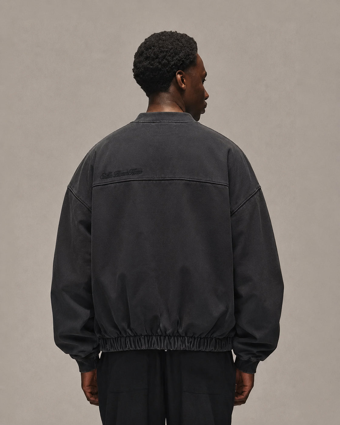 Sixth Bloom House Blank Sweat Bomber Black – back view