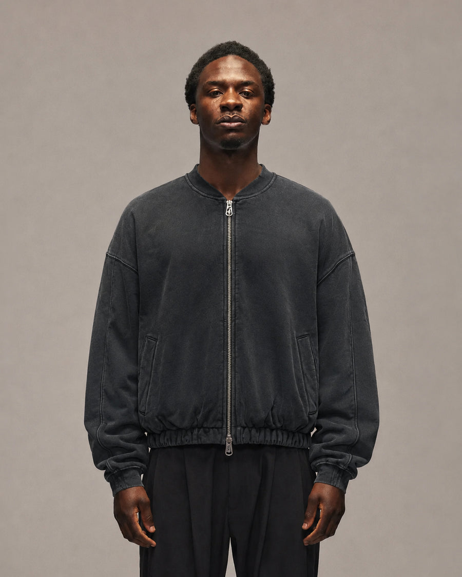 Sixth Bloom House Blank Sweat Bomber Black worn by model